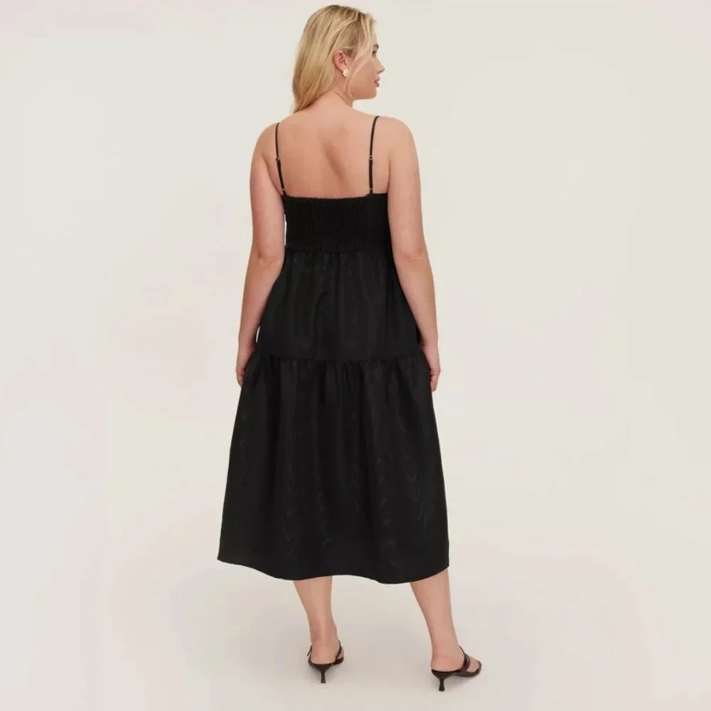 kate spade‎ x Target Tiered Ruffle Midi Tank Dress Black Large